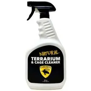 A photo of the Lugarti Natural Terrarium & Cage Cleaner bottle on a white background