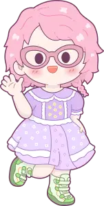 Kalyn from Gecko Fancy illustrated in a chibi style